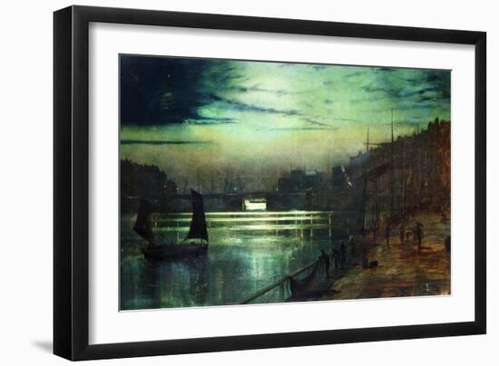 The Harbour Lights, Whitby-John Atkinson Grimshaw-Framed Giclee Print