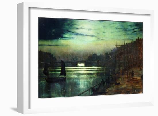 The Harbour Lights, Whitby-John Atkinson Grimshaw-Framed Giclee Print