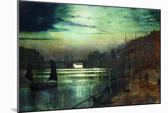 The Harbour Lights, Whitby-John Atkinson Grimshaw-Mounted Giclee Print