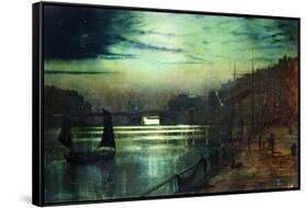 The Harbour Lights, Whitby-John Atkinson Grimshaw-Framed Stretched Canvas