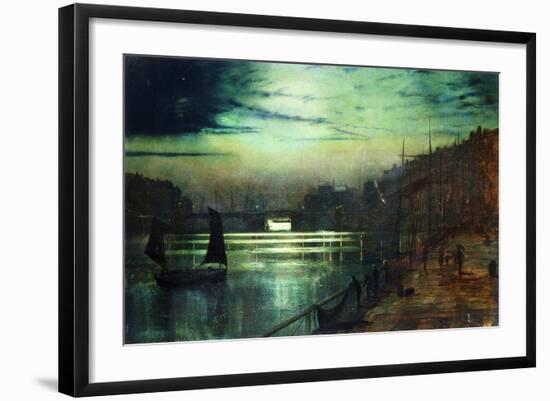 The Harbour Lights, Whitby-John Atkinson Grimshaw-Framed Giclee Print