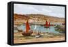 The Harbour, Lyme Regis-Alfred Robert Quinton-Framed Stretched Canvas