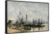 The Harbour of Bordeaux, 1874-Eugene Louis Boudin-Framed Stretched Canvas