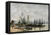 The Harbour of Bordeaux, 1874-Eugene Louis Boudin-Framed Stretched Canvas