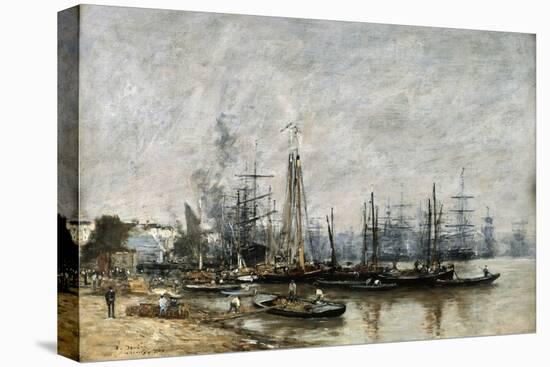 The Harbour of Bordeaux, 1874-Eugene Louis Boudin-Stretched Canvas