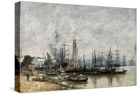 The Harbour of Bordeaux, 1874-Eugene Louis Boudin-Stretched Canvas