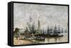 The Harbour of Bordeaux, 1874-Eugene Louis Boudin-Framed Stretched Canvas