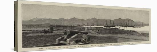 The Harbour of Port Louis, Mauritius, with a Squadron of German Men-Of-War at Anchor-null-Stretched Canvas