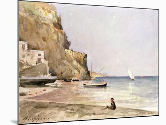 The Harbour of Sorrento, 1864 (W/C)-Henri-Joseph Harpignies-Mounted Giclee Print