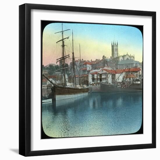 The Harbour, Penzance, Cornwall, Late 19th or Early 20th Century-null-Framed Giclee Print