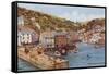 The Harbour, Polperro-Alfred Robert Quinton-Framed Stretched Canvas