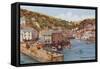 The Harbour, Polperro-Alfred Robert Quinton-Framed Stretched Canvas