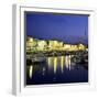 The Harbour with Restaurants at Dusk, St. Martin, Ile de Re, Poitou-Charentes, France, Europe-Stuart Black-Framed Photographic Print