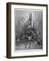 The Hare and the Frogs, from 'The Fables' of La Fontaine, Engraved by Stephane Pannemaker…-Gustave Doré-Framed Giclee Print