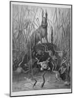 The Hare and the Frogs, from 'The Fables' of La Fontaine, Engraved by Stephane Pannemaker…-Gustave Doré-Mounted Giclee Print