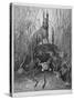 The Hare and the Frogs, from 'The Fables' of La Fontaine, Engraved by Stephane Pannemaker…-Gustave Doré-Stretched Canvas