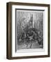 The Hare and the Frogs, from 'The Fables' of La Fontaine, Engraved by Stephane Pannemaker…-Gustave Doré-Framed Giclee Print