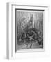 The Hare and the Frogs, from 'The Fables' of La Fontaine, Engraved by Stephane Pannemaker…-Gustave Doré-Framed Giclee Print