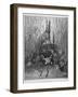 The Hare and the Frogs, from 'The Fables' of La Fontaine, Engraved by Stephane Pannemaker…-Gustave Doré-Framed Premium Giclee Print