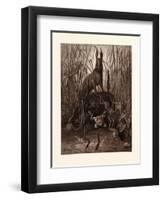 The Hare and the Frogs-Gustave Dore-Framed Premium Giclee Print