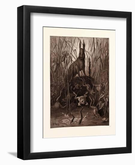 The Hare and the Frogs-Gustave Dore-Framed Premium Giclee Print