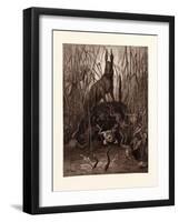 The Hare and the Frogs-Gustave Dore-Framed Giclee Print