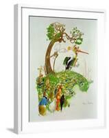 The Hare and the Tortoise, from 'Fables' by Jean De La Fontaine (1621-95)-Gaston Gelibert-Framed Giclee Print