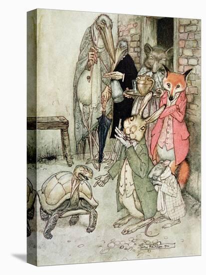 The Hare and the Tortoise, Illustration from 'Aesop's Fables', Published by Heinemann, 1912-Arthur Rackham-Stretched Canvas