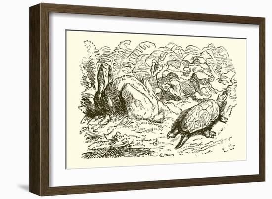 The Hare and the Tortoise-Ernest Henry Griset-Framed Giclee Print