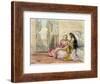The Harem, Plate 1 from Illustrations of Constantinople, Engraved by the Artist, 1837-John Frederick Lewis-Framed Giclee Print