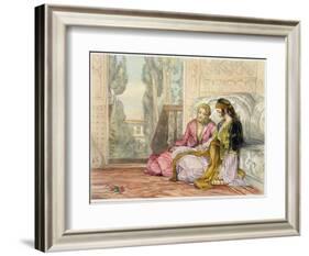 The Harem, Plate 1 from Illustrations of Constantinople, Engraved by the Artist, 1837-John Frederick Lewis-Framed Giclee Print