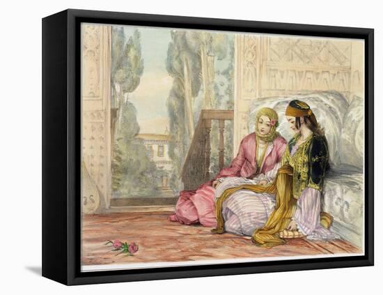 The Harem, Plate 1 from Illustrations of Constantinople, Engraved by the Artist, 1837-John Frederick Lewis-Framed Stretched Canvas