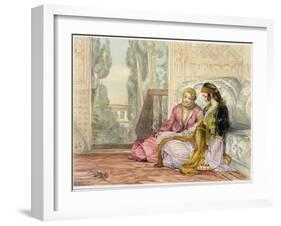 The Harem, Plate 1 from Illustrations of Constantinople, Engraved by the Artist, 1837-John Frederick Lewis-Framed Giclee Print