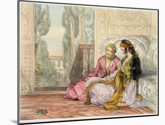 The Harem, Plate 1 from Illustrations of Constantinople, Engraved by the Artist, 1837-John Frederick Lewis-Mounted Giclee Print