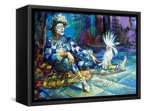 The Harlequin And A White Parrot-balaikin2009-Framed Stretched Canvas