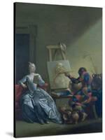 The Harlequin Painter, circa 1742-Giovanni Domenico Ferretti-Stretched Canvas