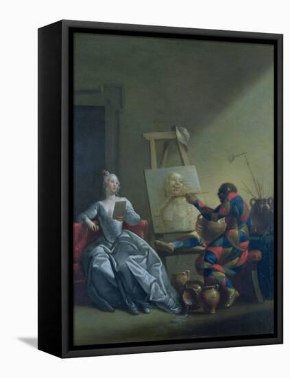 The Harlequin Painter, circa 1742-Giovanni Domenico Ferretti-Framed Stretched Canvas