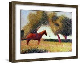 The Harnessed Horse, 1883-Georges Seurat-Framed Giclee Print