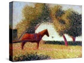 The Harnessed Horse, 1883-Georges Seurat-Stretched Canvas