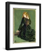 The Harp Player, a Study of Annie Miller, 1872 (W/C and Gouache)-Dante Gabriel Rossetti-Framed Giclee Print