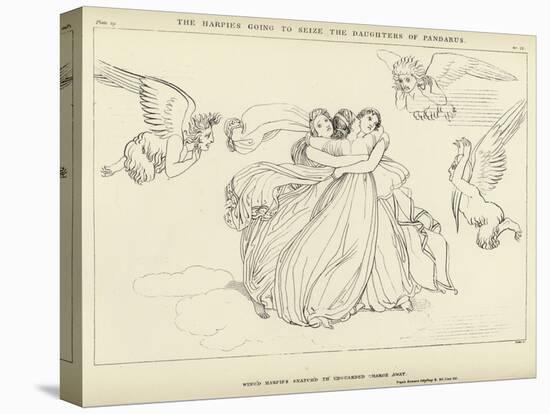 The Harpies Going to Seize the Daughters of Pandarus-John Flaxman-Stretched Canvas