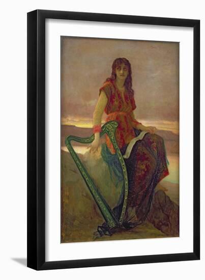 The Harpist, 1859-Ernest Antoine Hebert-Framed Giclee Print