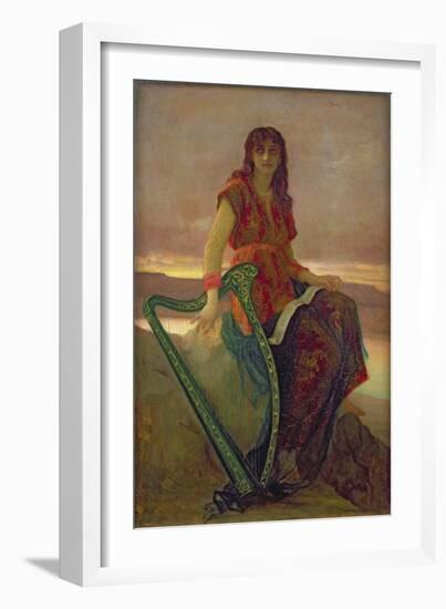 The Harpist, 1859-Ernest Antoine Hebert-Framed Giclee Print