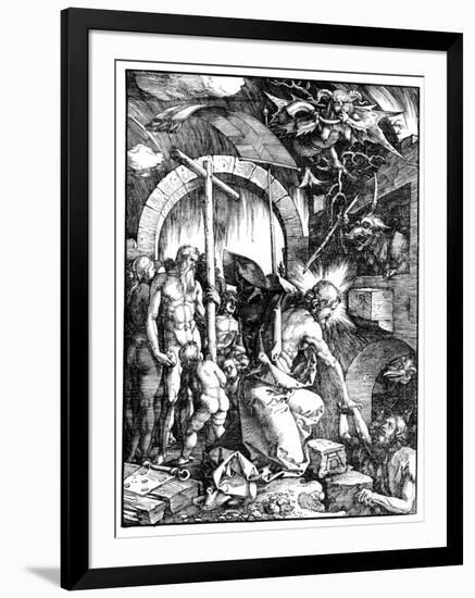 The Harrowing of Hell or Christ in Limbo, from the Large Passion, 1510-Albrecht Dürer-Framed Giclee Print