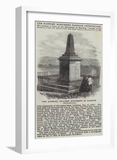 The Hartley Colliery Monument in Earsdon Churchyard-null-Framed Giclee Print