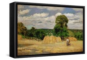 The Harvest, 1876-Camille Pissarro-Framed Stretched Canvas