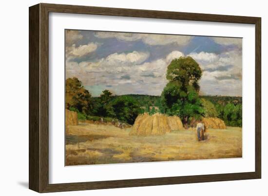 The Harvest, 1876-Camille Pissarro-Framed Giclee Print