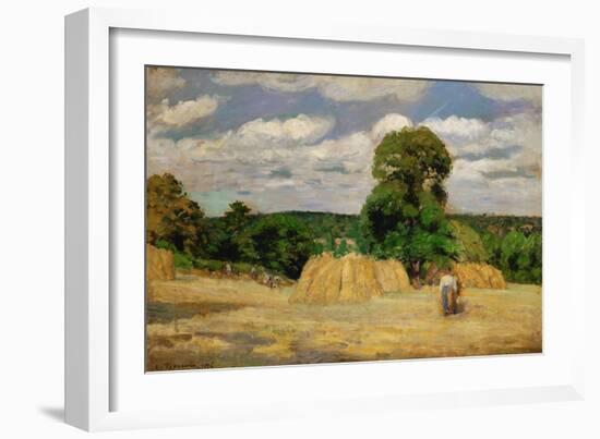 The Harvest, 1876-Camille Pissarro-Framed Giclee Print