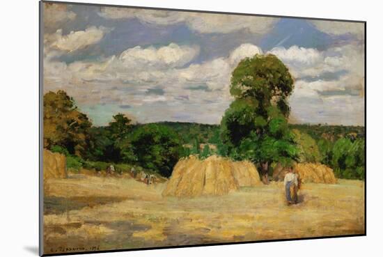 The Harvest, 1876-Camille Pissarro-Mounted Giclee Print