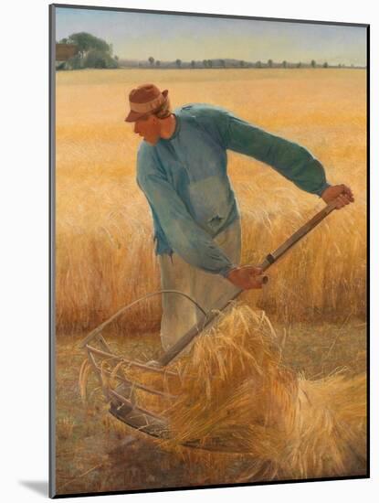 The Harvest, 1885 (Oil on Canvas)-Laurits Andersen Ring-Mounted Giclee Print